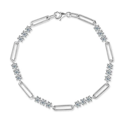 3MM Moissanite Bracelet For Women 925 Sterling Silver Adjustable Chain Bracelets Luxury Fashion Jewelry with Certified
