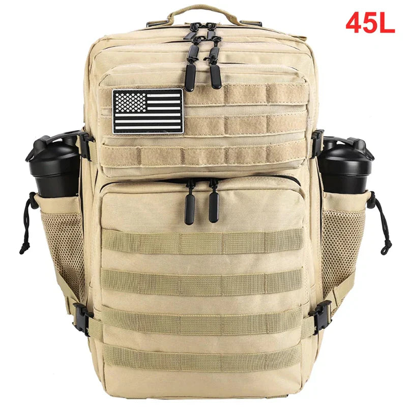 45L Tactical Backpack Men Outdoor Waterproof Sports Travel Gym Hiking Bug Out Bag Military Camping Hunting Survival Rucksack