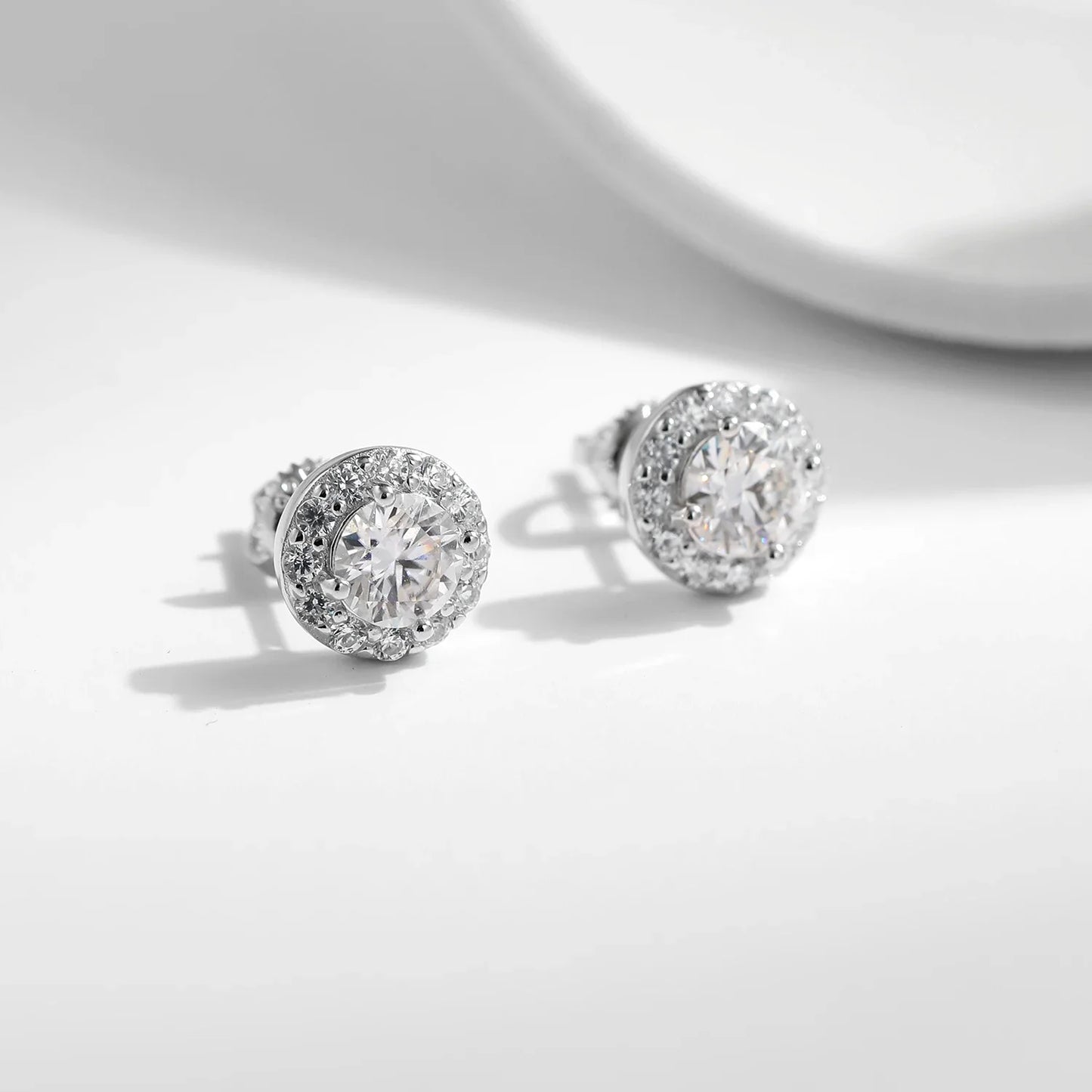 1.00CT Moissanite Earrings For Women 925 Sterling Silver Classic Round Prong Setting D Color Lab Diamonds Wedding Jewelry
