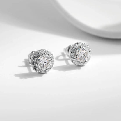 1.00CT Moissanite Earrings For Women 925 Sterling Silver Classic Round Prong Setting D Color Lab Diamonds Wedding Jewelry