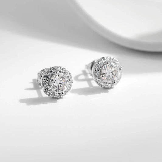 1.00CT Moissanite Earrings For Women 925 Sterling Silver Classic Round Prong Setting D Color Lab Diamonds Wedding Jewelry