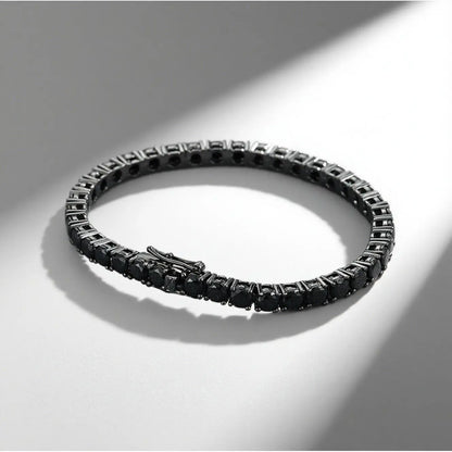 TY 3mm 4mm Black Moissanite Tennis Bracelet Full Diamond 925 Sterling Silver Plated 18k Hiphop Bracelets for Women Man