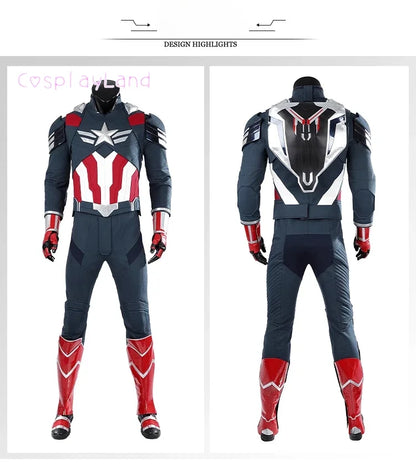 New Superhero Cosplay Costume Captain Steve Rogers Suit Adult Men Halloween Comic Con Outfit Custom Made Superhero Jumpsuit