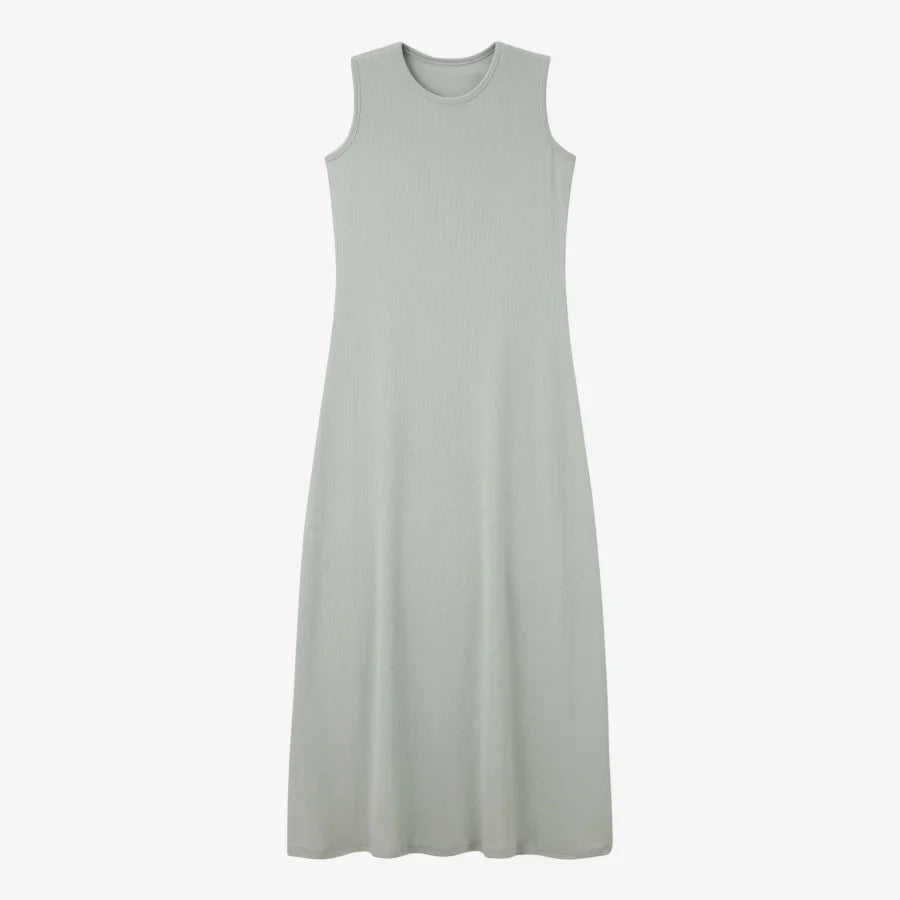 summer ribbing closed-fit wrap tops + Aline dress high Stretch matching sets
