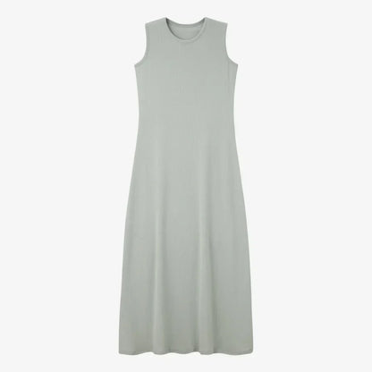 summer ribbing closed-fit wrap tops + Aline dress high Stretch matching sets