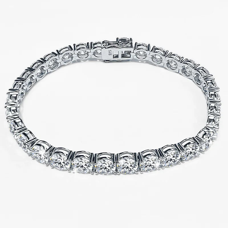 Luxury  Jewelry VVS Moissanite  Sterling Silver 925 Fashion Moissanite Tennis Chain Bracelet and Necklace For Women
