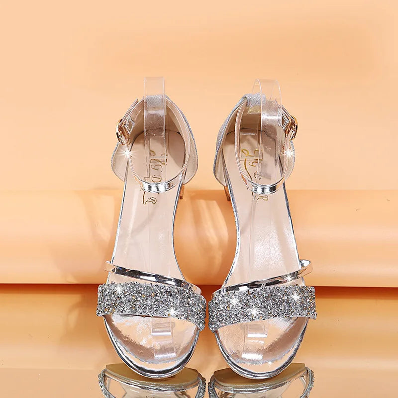Fashion Women's Sandals Gold and Silver Low Heel Casual Shoes Women Open Toe Summer Light Fashion Women's Shoes
