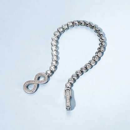 Full 3mm High Carbon Diamond Bracelet S925 Sterling Silver Sparkling Bracelet for Women Engagement Wedding Fine Jewelry