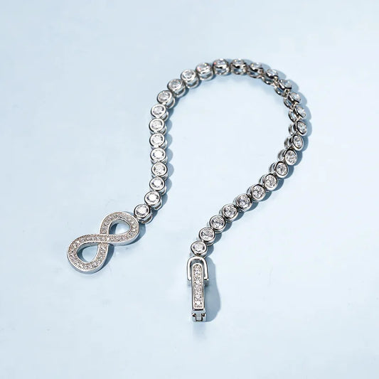 Full 3mm High Carbon Diamond Bracelet S925 Sterling Silver Sparkling Bracelet for Women Engagement Wedding Fine Jewelry