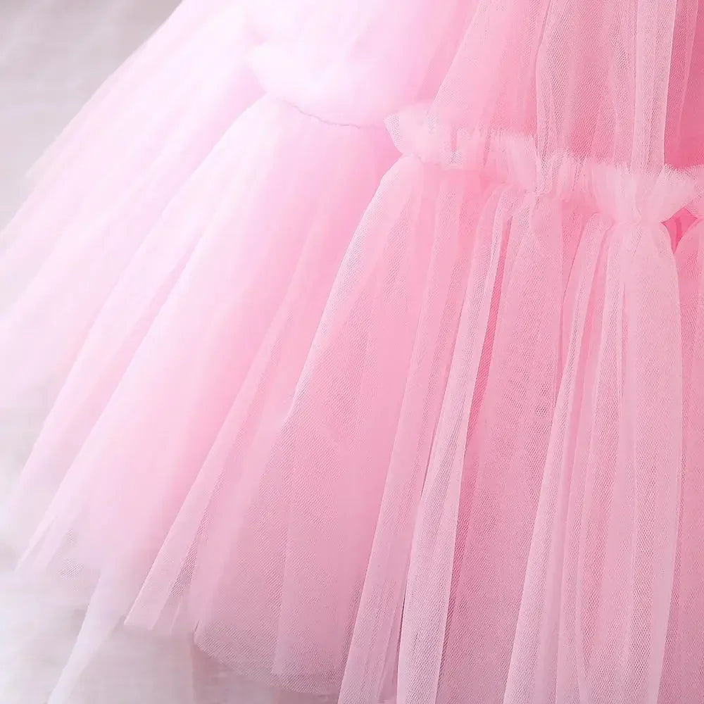 Baby Yellow Dress For Girls Kids Wedding Bridesmaid Dresses Toddler Tulle Birthday Princess Party Dress Infant Outfits Vestidos