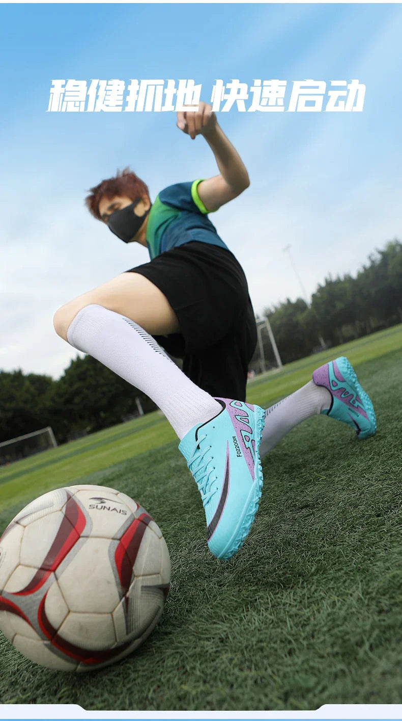 2026 New Men Soccer Shoes Breathable Football Boots FG/TF Turf Boots Non-Slip Wear Resistant Adult Outdoor Training Match Sports