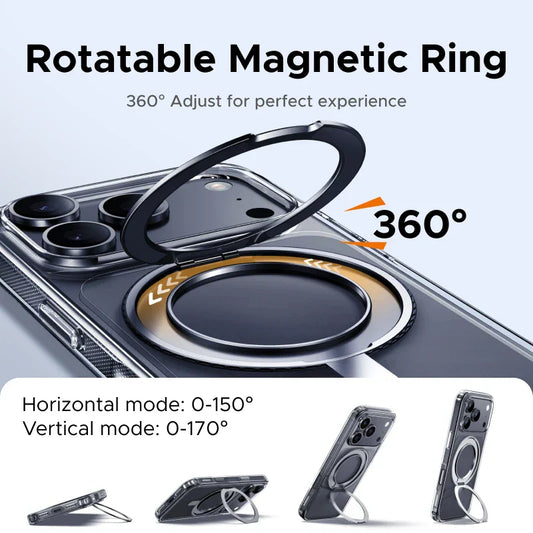 iPhone 17 Pro Max 360° Magnetic Stand Case Cover for iPhone 17pro for Magsafe Rotatable Magnet Kickstand Case