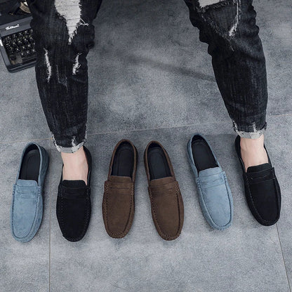 New Suede Men Casual Shoes Fashion Male Lazy Shoes Breathable Comfort Slip-on Mens Driving Shoes Luxury Brand Loafers Moccasins
