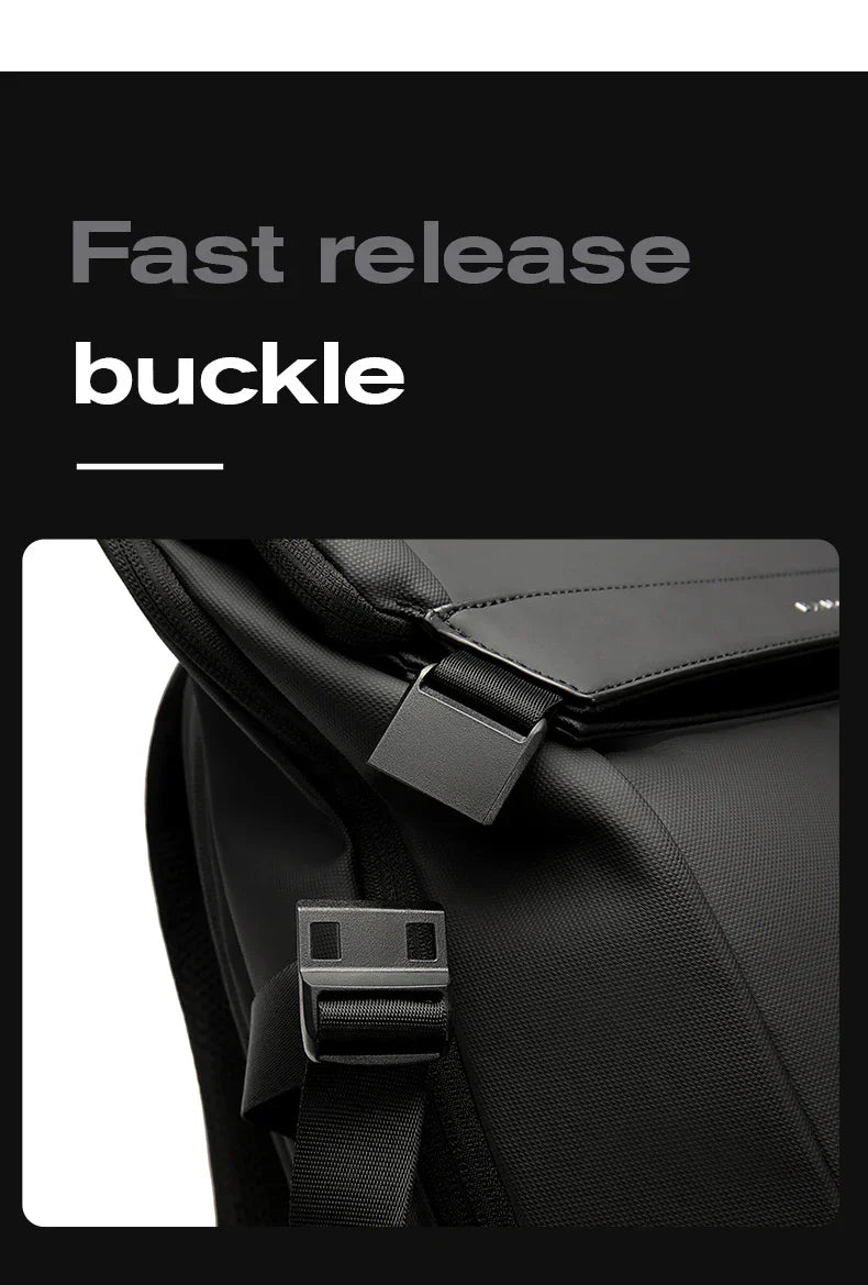 Men Fashion Backpack 15.6 inch Multifunctional Waterproof Backpack Daily Travel Bag Casual School Rucksack with Buckle