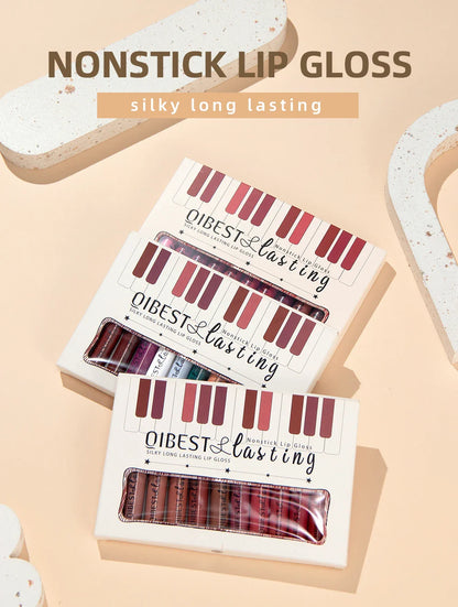 12 Colors Matte Liquid Lipstick Sets Lip Gloss Waterproof Long Lasting Sexy Red White Black Nude Lipgloss Makeup Sets