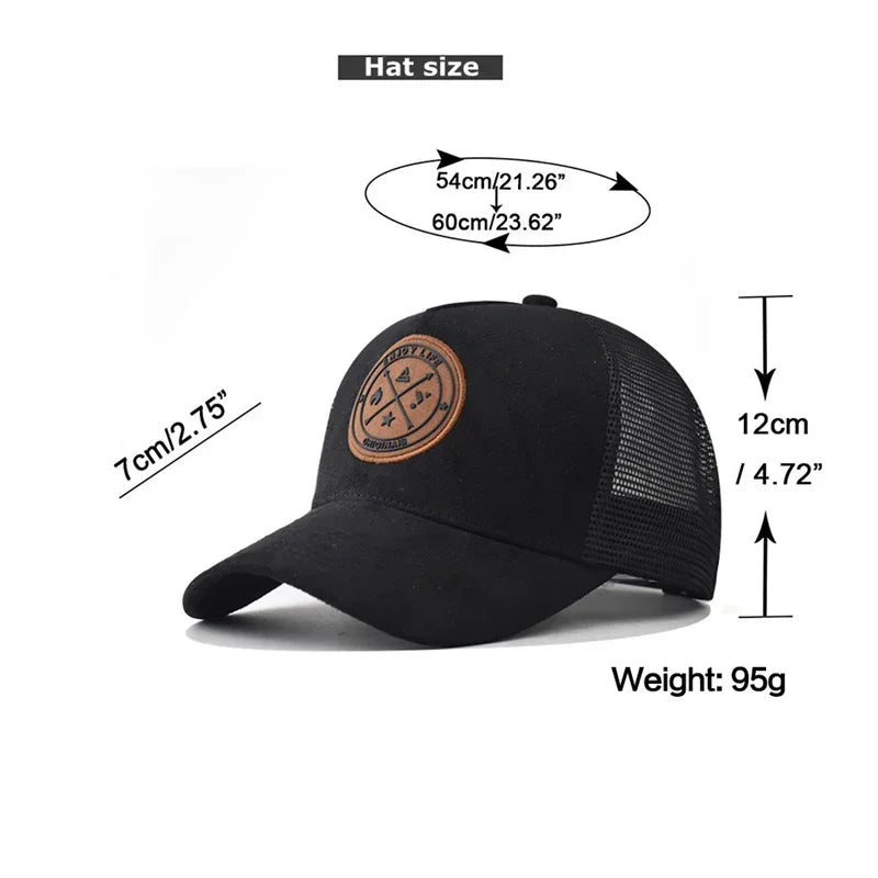 Mesh Baseball Cap Women Men Snapback Hat Casual Breathable Letter Icon