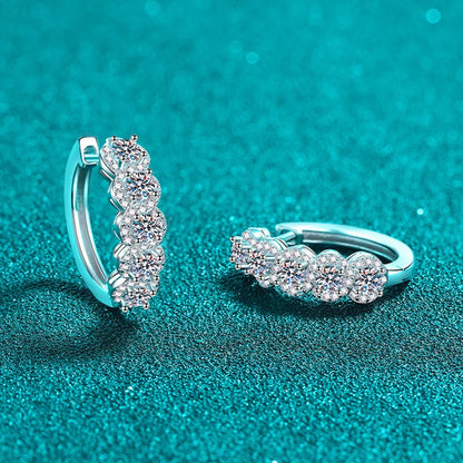 3mm Certified Moissanite Hoop Earrings for Women S925 Sterling Silver Plated 18k Bridal Jewelry Lab Diamond Earrings