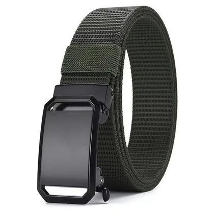 Automatic Buckle Belt Canvas Tactical Workwear Casual Outdoor Military Training Pants Belt Men Fashionable Multifunctional Belt