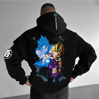 Dragon Ball Men's Hoodie Sweater Goku Gohan Japan Anime Summer Autumn New Boys Children's Long Sleeve Oversize Parent-Child Wear