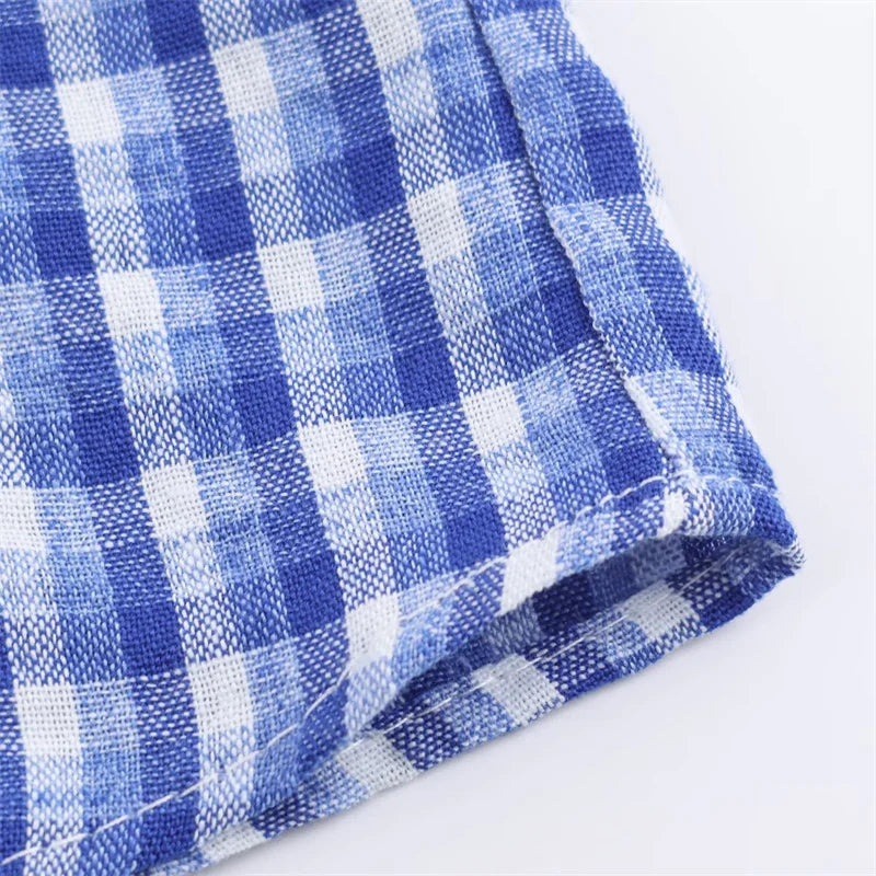 Elegant Fashion Chidori Plaid Ruffles Chiffon Shirt Spring 2025 Ruffled Neck Long Butterfly Sleeve Loose Tops Women's Clothing