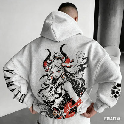 ONE PIECE Yamato Harajuku Anime 2025 Streetwear Winter Oversized Hoodie Vintage Men Women Long Sleeve Hooded Sweater Top Y2k