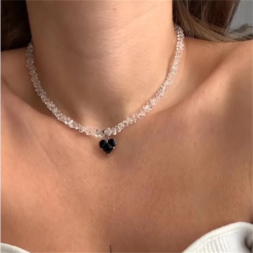 Necklace For Women Female Boho Geometric Baroque Transparent Crystal