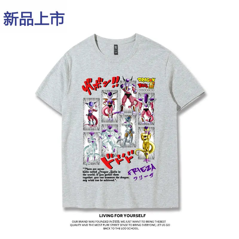 T-shirt Sun Wukong Vegeta Demon Buo Frisa Super Trendy Versatile Summer Short Sleeve Men's Fashion Top