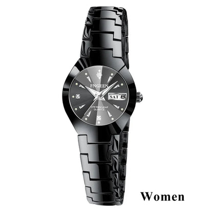 5808 Relogio Feminino Couple Watch Men Quartz watch for Lovers Luxury Womens wristwatch Stainless Steel Waterproof