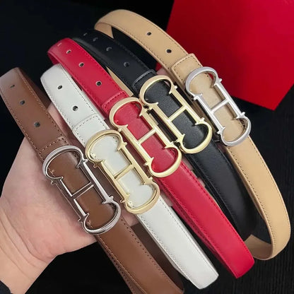 New Designed 25mm Women's Belt with Elegant Gold Letter buckle,Suitable for Daily Multifunctional Jeans Decoration Fashion belt
