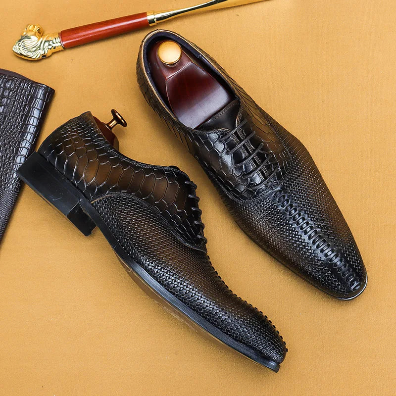 Italian Men Oxford Shoes Genuine Leather Lace Up Luxury Black Brown Mens Dress Shoes Office Business Wedding Formal Shoes Men