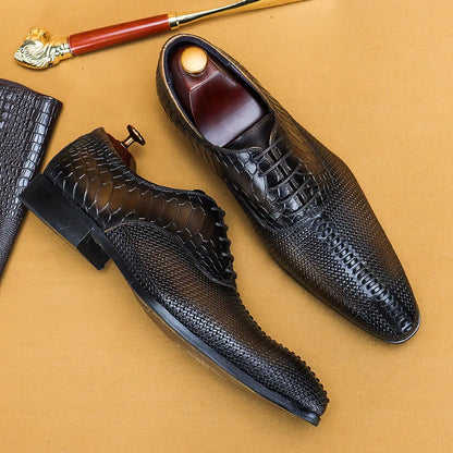 Italian Men Oxford Shoes Genuine Leather Lace Up Luxury Black Brown Mens Dress Shoes Office Business Wedding Formal Shoes Men