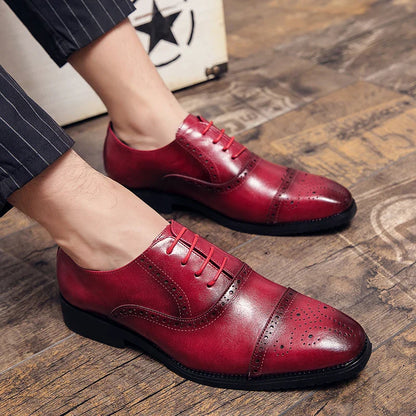 Handmade Fashion Mens Brogue Luxury Big Size 47 Wedding Party Leather Business Oxfords Dress Casual Formal Shoes Loafers for Men