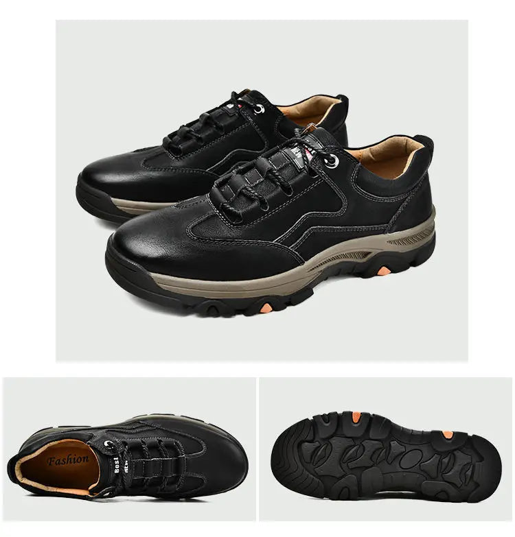 2024 Business Comfort Men's Shoes Simple versatile leather footwear Casual outdoor anti slip loafers male new comfortable flat