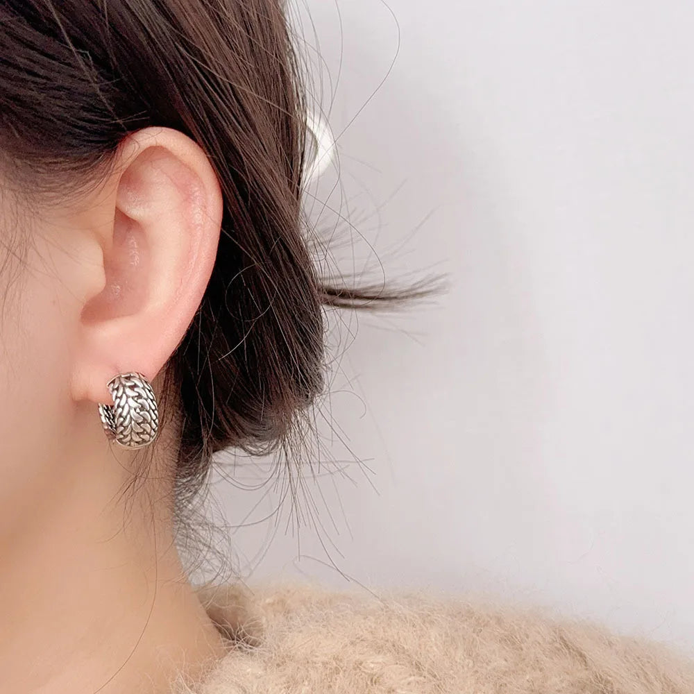 Fashion Jewelry Sweet Korean Temperament Metal Geometric Hoop Earrings For Women Party Gifts Simply Design Accessories