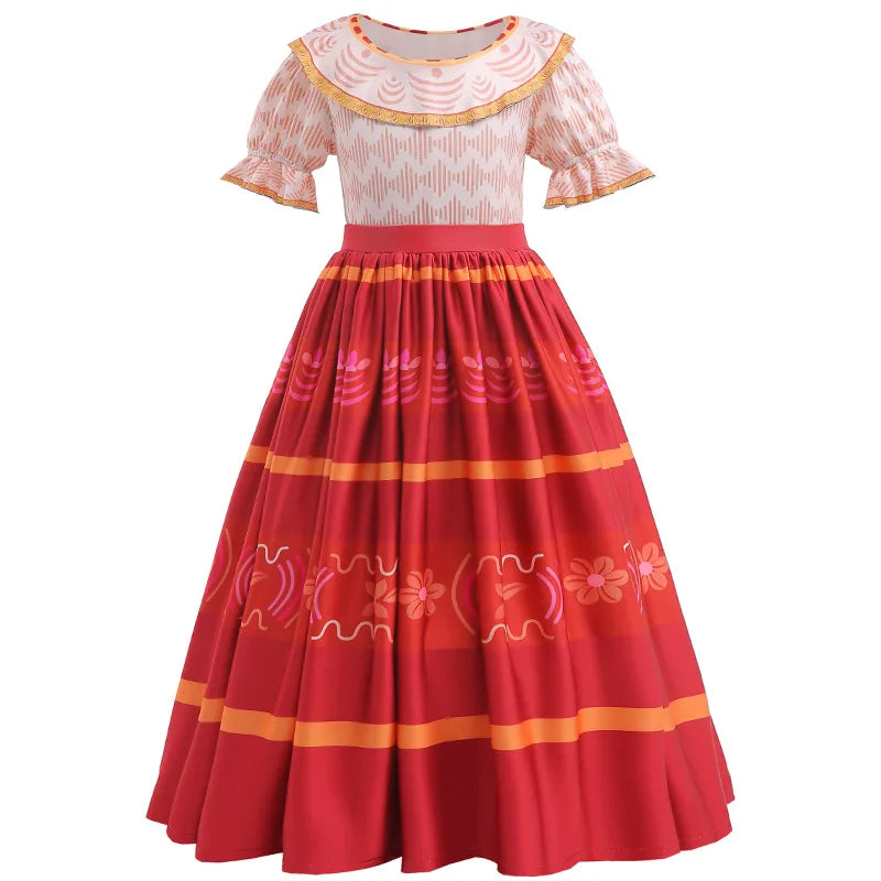Children's dress summer 3-12 year old casual short sleeved girl's dress cotton print birthday party girl princess dress