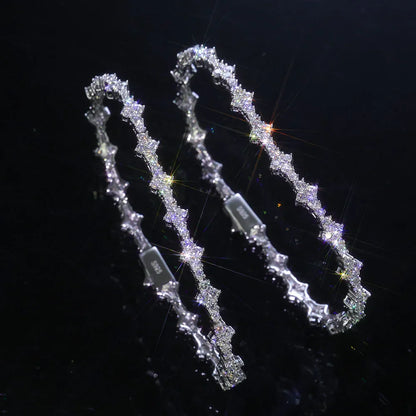 ICEBLING 925 Silver VVS Moissanite Tennis Bracelet for Men Women Iced VVS Sterling Silver Tennis Chain with Spring Buckle