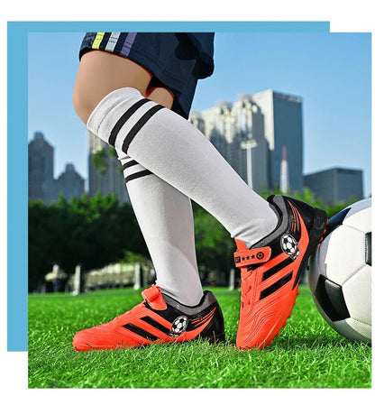New Kids Turf Football Boots Training Shoes Soccer Shoes Drop Shipping Professional Match Grass Ultralight Cleats Boys Non-Slip