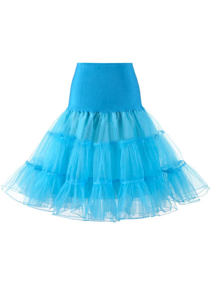 Pleated Vintage Voile Underskirt Ballet Tutu Skirts for Women 50s Retro Skirt Wedding Elegant Party Petticoat
