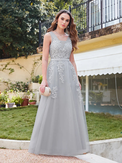 Gorgeous Pearl Pink Evening Dresses Illusion Strap Lace Appliques Square Neck V-Backless Gowns Slim A-Line Maxi Party Prom Dress