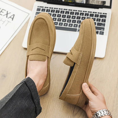 Men's Slip On Loafers Preppy Lightweight Breathable Comfort Outdoor Flats Non Slip Soft Sole Casual Daily Walking Shoes