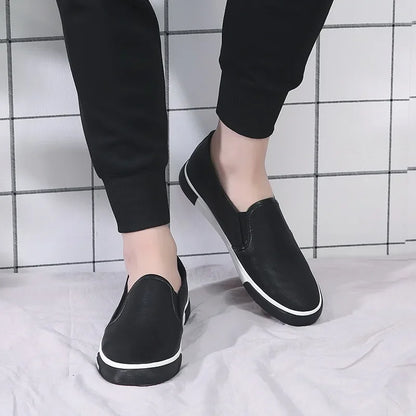 Men's Seasonal Feet Set Fashion New Little White Shoes Men's Flat Bottom Rubber Shoes Skateboard Leisure Work Shoes