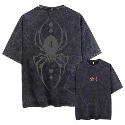 Japanese Anime Hunter X Hunter Printed Washed T-shirt 100% Cotton Fashion Comfortable Breathable Simple Harajuku Style in Summer
