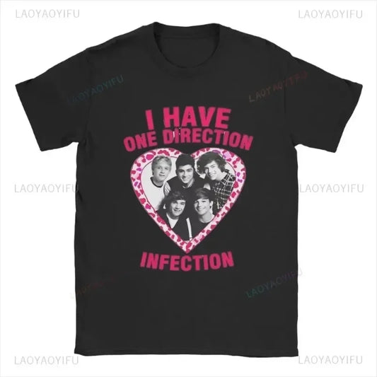 One Directions Women Print T-Shirts Rapper Short Sleeve T Shirt Hip Hop Vintage Singer Tops Summer Cotton Unisex Tees Clothing