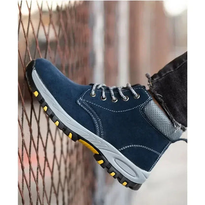 Men's Work Safety Boots High Top Anti-Smash Puncture Resistant Anti-Scald Welding Shoes Indestructible Comfortable Safety Shoes