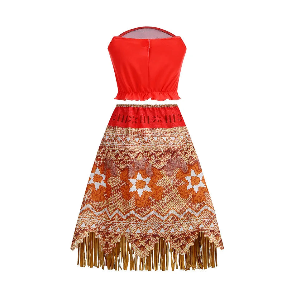 New Movie Moano 2 Girl Dress 2026 Halloween Party Ocean Adventure Costume Princess Clothes Children Vaiana Outfit Dress