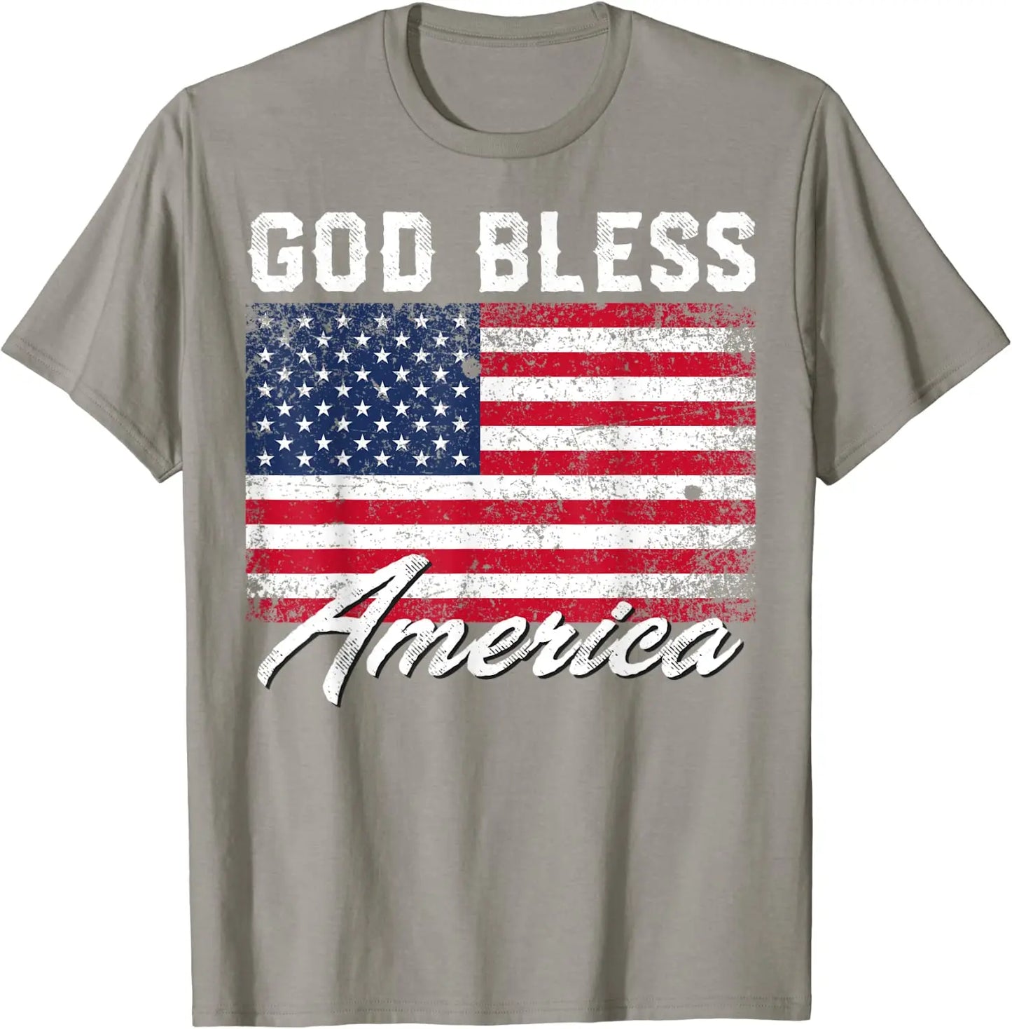God Bless America USA Flag 4th of July Patriotic T-Shirt Men Women Graphic T Shirts Cotton Casual Daily Four Seasons