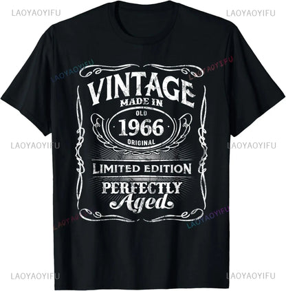 Vintage Legend Born in 1966 59th Birthday Tee 59 Years Old T-Shirt Custom Printed Graphic T Shirts Mens Clothing Ropa Hombre