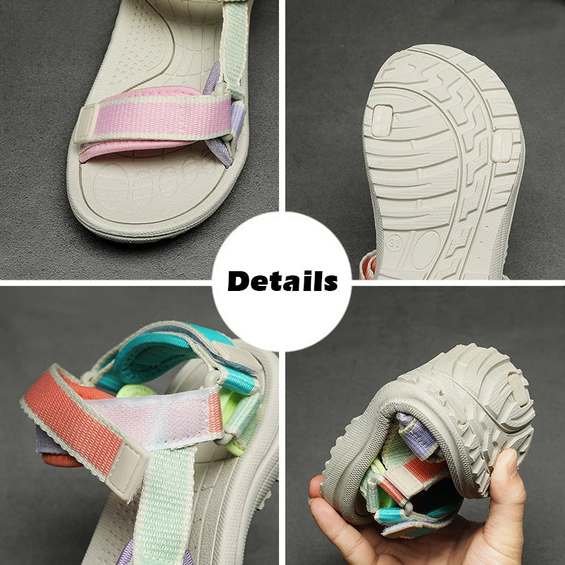 Children's Sandals Summer Boys Breathable Light Non-slip Kids Outdoor Beach Shoes Fashion Girls Open Toed Leisure Flat Sandals