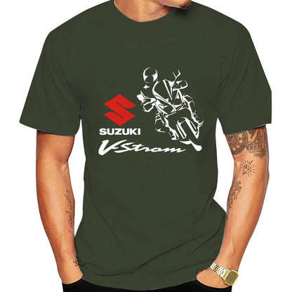 2026 V-Strom Summer New Bestseller 100% Cotton Trend Men T-shirt Daily Outdoor Sports Casual Loose Street Short Sleeve