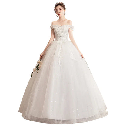 Wedding Dress Wholesale Lace up Embroidery Bride Marriage Dresses White Ball Gown Factory Christmas Carnival Plus Size